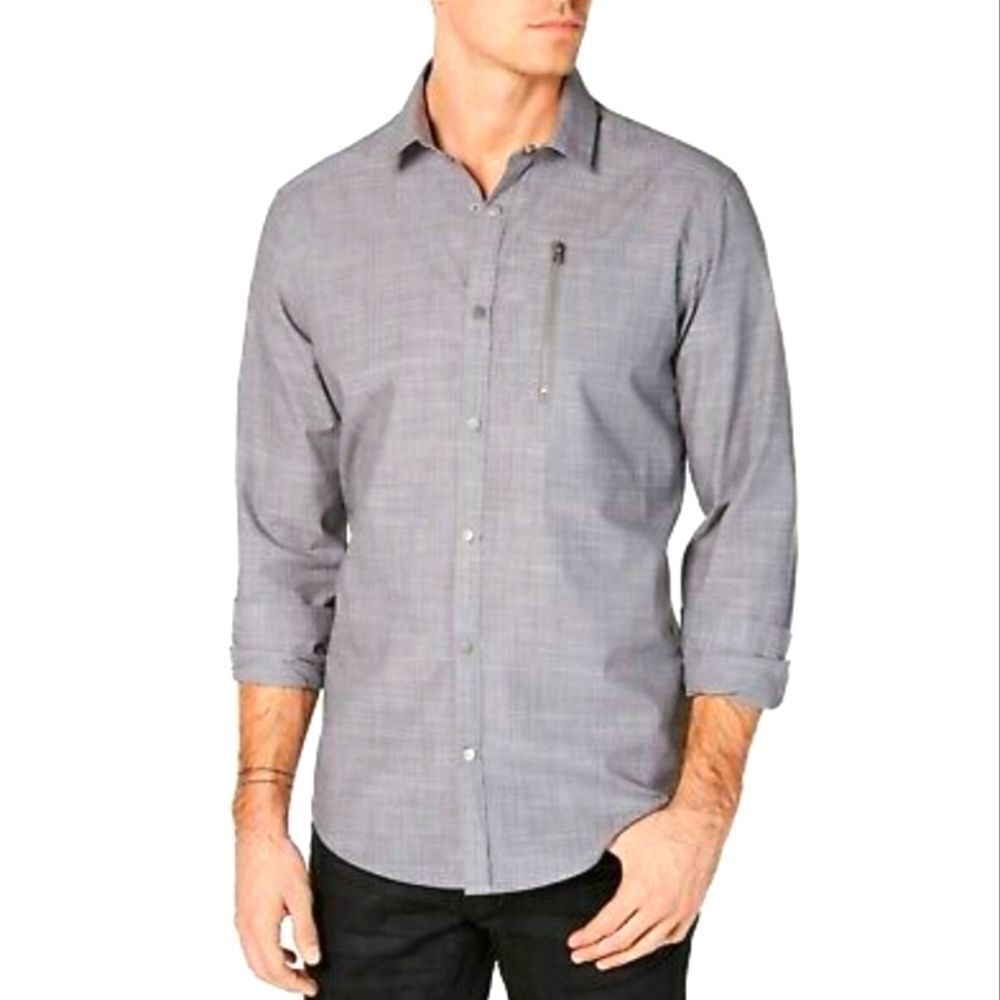 INC Mens Shirt Classic Deep Gray
